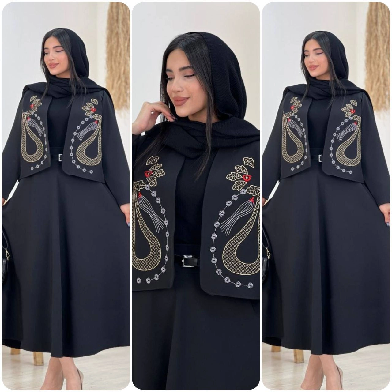 کت و دامن گلدوزی عیدانه مدل نهال